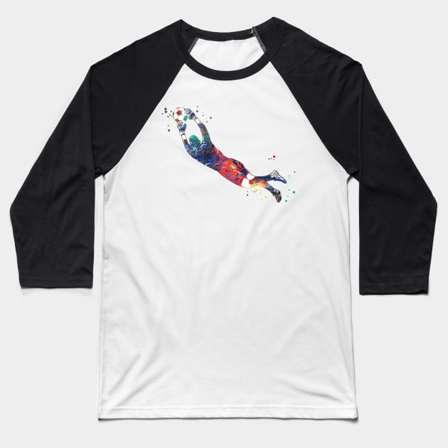 Male Soccer Player Baseball T-Shirt by RosaliArt